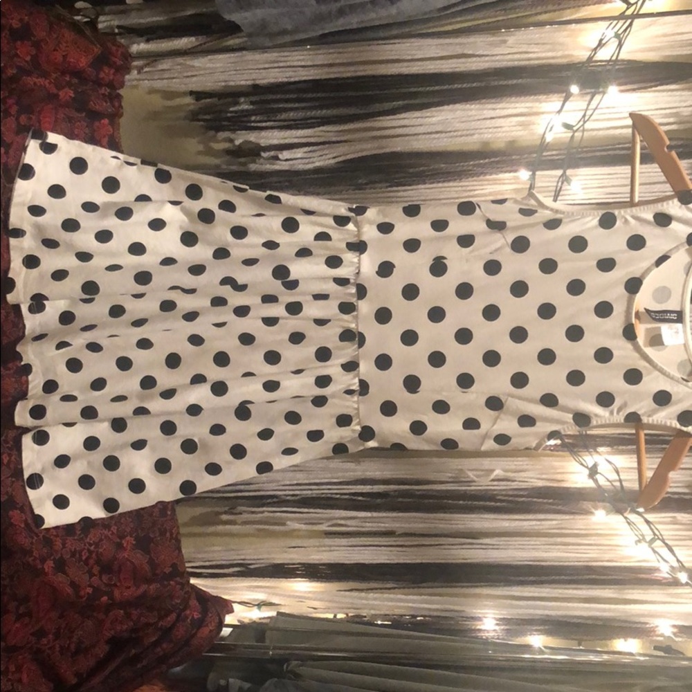 Black and white skater style dress